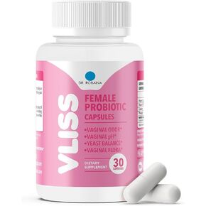 Vliss البروبيوتيك المهبلي للنساء | 5B CFU lactobacillus + التوت البري | يدعم توازن الأس الهيدروجيني ، الرائحة والخميرة | 30 كبسولات نباتية | صنع في الولايات المتحدة
