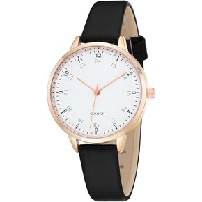 Women's Dainty Analog Leather Dress Watch for Small Wrists, Ladies Waterproof Watches for Women, Reloj para Mujer