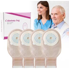 20 PCS Colostomy Bags,One Piece Ostomy Bag Ostomy Supplies,15 mm-65 mm Cut to Fit Drainable Pouches with Closure for Ileostomy Stoma Care，Cut-to-Fit