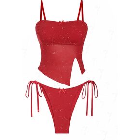 Seamoly Lace غير متناظرة القوس القوس ديكور Tankini مجموعة Tankini