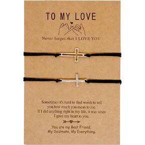 Couples Bracelets Matching Bracelets for Couples Relationship Bracelets for Bf and Gf Cross Bracelet for Best Friends for Him and Her Boyfriend Girlfriend Bracelets
