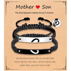 Mothers Day Gifts for Mom from Son, Mother Mom and Son Bracelets Birthday Graduation Baptism Confirmation Communion Christmas Gifts for Teen Teenage Boys