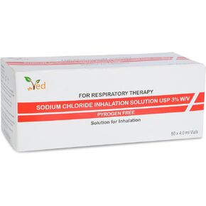 VED Hypertonic Inhalation Saline Solution., 3% Sodium Chloride (NaCl), 50 X 4.0 ml Unit Dose Vials for Adult & Child