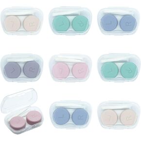 8 Pack Cute Contact Lens Case,Portable Eye Contact Case with Applicator Tool and Tweezers Remover Tool Colorful Travel Size Storage Box Solution Soak Storage Kit(Random Color)