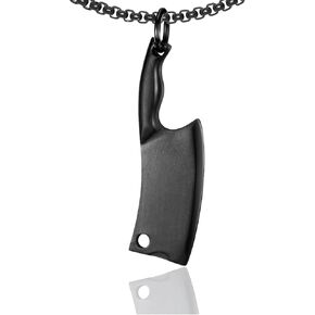 Xusamss Fashion Classic Titanium Steel Kitchen Knife Pendant Chef Necklace,22inches Box Chain