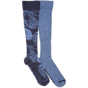 MUK LUKS Women's 2 Pack Cotton Compression Knee High Socks