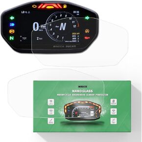 Motorcycle Nano Glass Dashboard Screen Protector Kit for Ducati Panigale V2 2020-2024 / Supersport 937 950 2017+ / Streetfighter V2 2021-2024 / Monster 659 797 821 1200 2014+ (2 x Anti Glare)