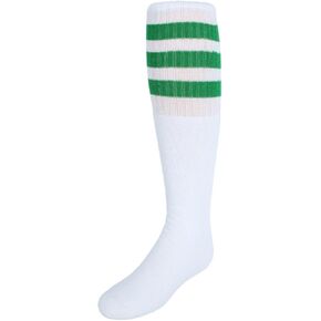 Jefferies Socks Kid's Striped Knee-High Tube Socks (1 Pair), Small (Shoe Sizes 9-1), Green