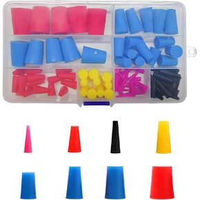 100 PCS Silicone Tapered Plug Kit, High Temp Resistant Silicone Stoppers Assortment Kits, Protecting Hole Plugs During Spraying, Coating, Painting, Car Accessories