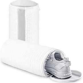 Shoe Washing Machine Bag Chenille Laundry Shoe Bag For Washer And Dryer Reusable Shoe Washing Bag for All Shoe Types And Sizes (2 Pieces White)
