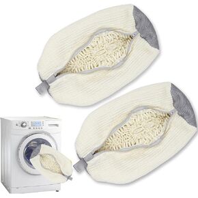 Shoe Washing Bag for Washing Machine 2-Pack,Off-white