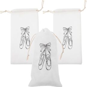 Bestyash 3 PCS Pointe أحذية حقيبة رقص الأكياس أحذية الأحذية تخزين الباليه رقص حقيبة الرباط رقص حقيبة حقيبة للأحذية للنساء والنساء المتوسطة/الرجال المتوسطة