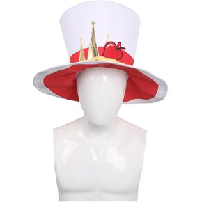 Demon Cosplay Hat Angel Demon Red White Top Hat Costume Hats Wide Brim Fedora Hat Halloween