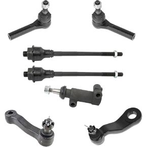 TRQ Front Steering Kit Idler Arm Arm Bracket Armbly Pitman Arm Tie Rod متوافق مع 01-12 Chevrolet GMC 03-07 Hummer