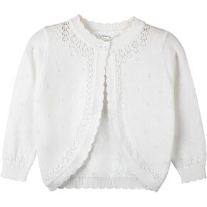 Danny D Toddler Girls Open Front Shrug Cardigan Children Knit Long Sleeve Bolero with Button Closure for 2Years-7Years