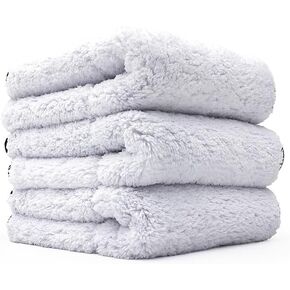 The Rag Company - Everest 1100 - Ultra-Thick Microfiber Towel, 16"x16", Double Plush 1100 GSM for Wax Removal & Buffing