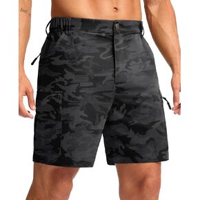 Pudolla Men's Hiking Cargo Shorts 7" Lightweight Quick Dry Casual Work Shorts for Men Summer Travel Golf with 5 Pockets