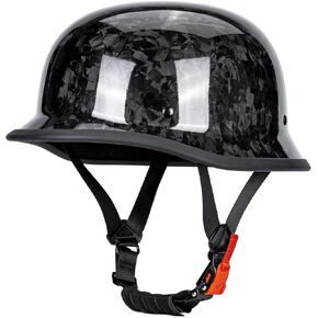 Kaese Retro Open Open Carbon Fiber Motorcycle Half Helment - DOT Adgenced ، Whulttra Wightwight Design ، Breatable and Mostral for Cruiser ، City Riding
