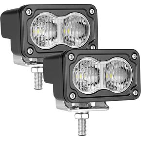 LEDER LED PODS LIGHT 2PCS 3 بوصة 40W أضواء ضباب صفراء دراجة نارية القيادة الخفيفة العنبر الفيضان قرون صغيرة على الطريق أدى إلى مطاردة مصابيح الشاحنات للدراجة النارية UTV SUV ATV Surron
