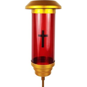 Solar Cross Cemetery Candle Holder and Lamp - Grave Lights for Cemetery