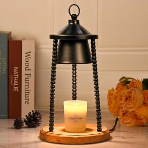 Lighthouse Candle Warmer Lamp مع Timer & Dimmer ، ذوبان الشمع أكثر دفئًا لشموع الجرة ، ويشمل مصابيح - هدايا عيد الميلاد وأم عيد الأم للأم والنساء والأصدقاء والأخوات ، وديكور المنزل وديكور المنزل (أسود)