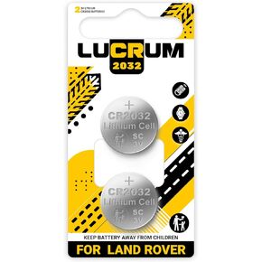 Lucrum for Land Rover Key Fob Battery Replacement, for Jaguar 2PCs CR2032 Batteries for Car Remote Key for Range Rover Sport, Evoque, LR2 LR4, Discovery, Defender 2010-2024 CR 2032