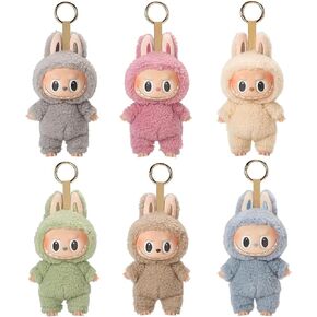 Plush Keychain Set of 6 – Cute 6.69-Inch Soft Plush Doll Charms for Kids, Students, Collectors – Fun Clip-On Accessories for Backpacks, Bags, and Keys