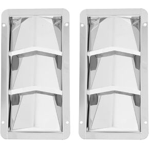 Boat Vent Louver, Pair Marine Air Vent Cover 3 Slots 210x110mm Rectangle Louver 304 Stainless Steel Universal for Boats