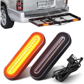 طقم ضوء مقطورة LED تسعة LED ، إشارات منعطف فرامل حاملة البضائع ، 5 بوصات أحمر+ضوء ذيل أصفر مع تسخير دبوس ، مقاوم للماء مناسبة لرفقة رف رف رف رف ، حزمة من 2