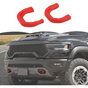 RT-TCZ Tow Hook Covers Bumper Tow Hook Covers Rubber Protector Cover Exterior Accessories for Dodge RAM TRX 2018-2025 (Red)
