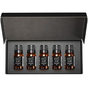 AirScent Perfume Dupe Fragrance Oil Gift Set - Luxury Fragrances - 10 mL, 0.34 fl oz Diffuser Oil Set - Inspired by Baccarat Rouge, TF Oud Wood, TF Ombre Leather, TF Fabulous and TF Tobacco Vanille