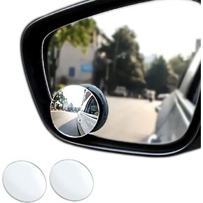 2pcs مرآة البقعة العمياء ، 2 "جولة HD HD Glass بدون إطار محدب المرآة الخلفية ، وملحقات السيارات القابلة للتعديل ، الزاوية الواسعة للسيارات/الشاحنات/سيارات الدفع الرباعي/RVS