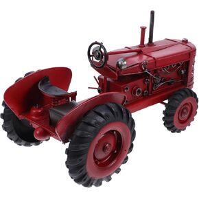 Zerodeko Iron Crafts Vintage Tractor Figurine Home Decoration Kids Decor Tractor Ornaments Office Desk Decor Car Table Office Decor Retro Tractor Home Decor Desktop Child Red