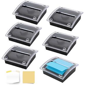 1 Pcs Pop Up Sticky Note Dispenser Sticky Note Holder Pop Up Note Dispenser Transparent Top for 3 x 3 Inch Sticky Notes School Office Home Store Black Base Clear Top (1) in Kuwait