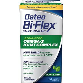 Osteo Bi-Flex Advanced Omega-3 Joint Complex, Plant-Based Algae Oil, Joint Support Supplement, 80 Count Softgels
