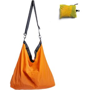 Lightweight Foldable Nylon Crossbody Bag, NO ZIPPER, Compact Polyester Packable Totes, Collapsible Handbag for Travel