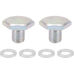 1 Set Universal Oil Drain Plug Anti Leakage 0.67" Height Oil Pan Drain Bolt Screw Thread Repair with Gasket Silver Tone Steel Aluminum M10x1.25
