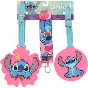 Lilo and Stitch Lugagge Tag - Pink 3 Peice Lugagge Tag and Lanyard Set - Officially Licensed Disney Merchendise