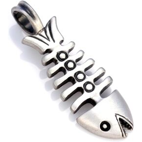 'The Fish' Satin Silver Finished Pendant (E57)