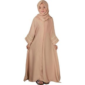 IDOPIP Muslim Dress for Girls Islamic Prayer Abaya Long Sleeve Cardigan Kaftan Robe Dresses with Hijab Ramadan Dubai Outfits