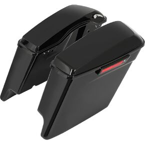 Ecotric 5 "أكياس سرج ممتدة ممتدة مع 2014-2024 Harley Davidson Touring Street Glide Road Road King Electra Glide Ultra Classi Hardbags Black