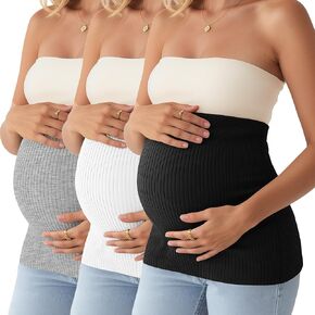 3 Pack Maternity Belly Bands for Pregnant Women Cotton Stretch Ribbed Pregnancy Support Belt Pants Extender in Kuwait