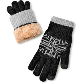 Winter Wool Knit Gloves for Men Women, Fleece Lined Warm Stretchy Glove with Touch Screen Fingers for Driving Texting in Kuwait