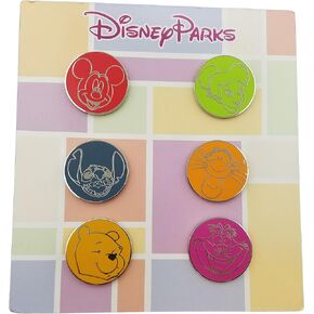 Disney Pin - Characters - Mickey, Tinker Bell, Stitch, Pooh, Tigger, and Cheshire Cat - Booster Set