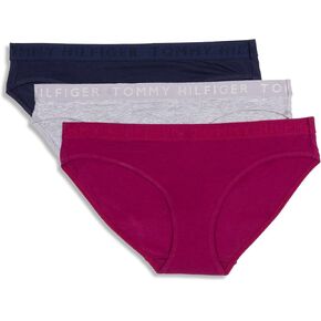 Tommy Hilfiger Women's Cotton Bikini Underwear with Elastic Waistband 3-Pack