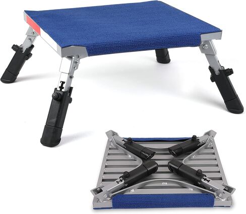 Prime 1 Safety RV Steps Extra Large Platform 19in x 14.5in Extra Size RV Folding Step Stool and Ladder, 600lbs, Height Adjustable, Aluminium with Reflective Stripe, Anti-Slip Surface and Extra Grip in Kuwait
