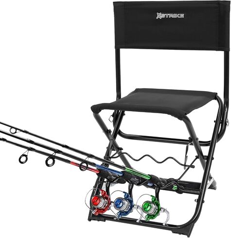 Fishing Chairs with Rod Holder Outdoor Folding Fishing Stool for Adults Portable Camping Chair for Ice Fishing, Camp, Lawn, Patio, Garden, 300LBS. in Saudi Arabia