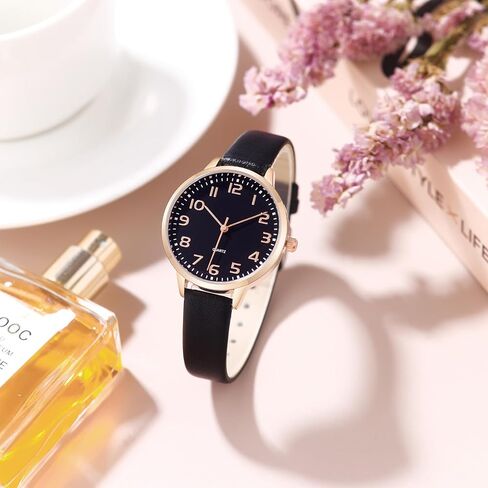 Women's Dainty Analog Leather Dress Watch for Small Wrists, Ladies Waterproof Watches for Women, Reloj para Mujer in Saudi Arabia