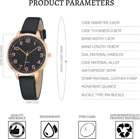 Women's Dainty Analog Leather Dress Watch for Small Wrists, Ladies Waterproof Watches for Women, Reloj para Mujer in Saudi Arabia