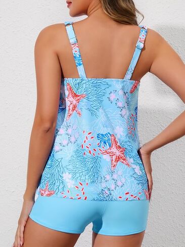 Summer Mae Womens Tankini Swimsuits Ruffle Bathing Suits 2025 Swimming Suits Tummy Control High Waisted Shorts in Saudi Arabia